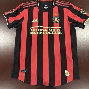 Atlanta United FC Adidas Soccer Jersey Mens Medium Shirt Black Red Gold EUC